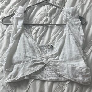 American eagle white knot top